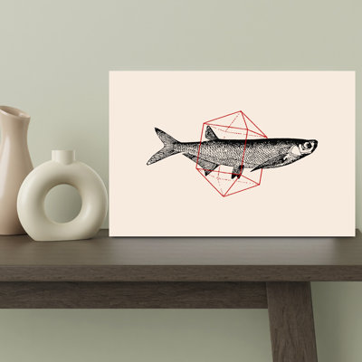 Fish Form Geometry Abstract Fish Coastal Landscape Wall Art