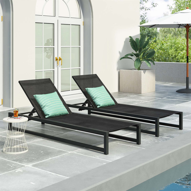 Chaise longue Venice, Noir
