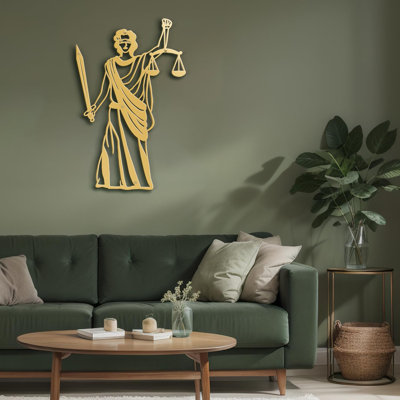 Décoration murale en métal Lady Justice Statue minimaliste moderne abstrait décoration murale