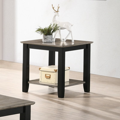 Table de bout simple en bois d'hévéa