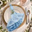 Serviette de table unie à volants 100 % lin-1476849164