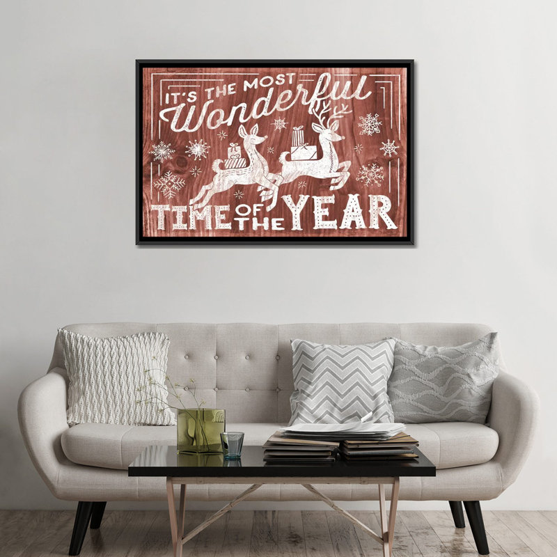 «Rustic Holiday I» par Laura Marshall, reproduction d'art textuel sur toile tendue, H 18 po x l 26 po x P 1,5 po