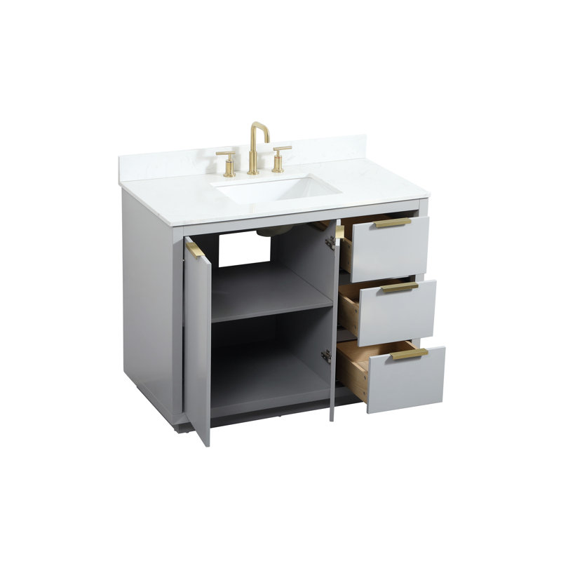 Ensemble de meuble-lavabo simple 42 po Broadlands, Gris