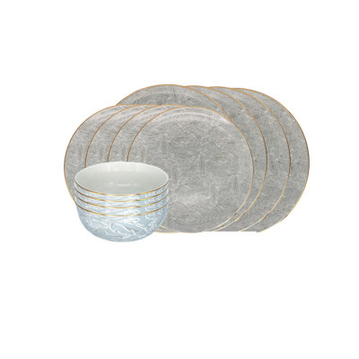 Aybrie Piece Porcelain China Dinnerware Set - Service for 4