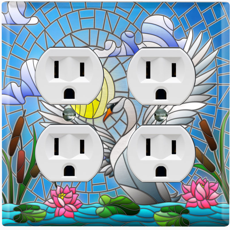 Plaque murale 2 bandes Dove Tile Sun Lake Flowers