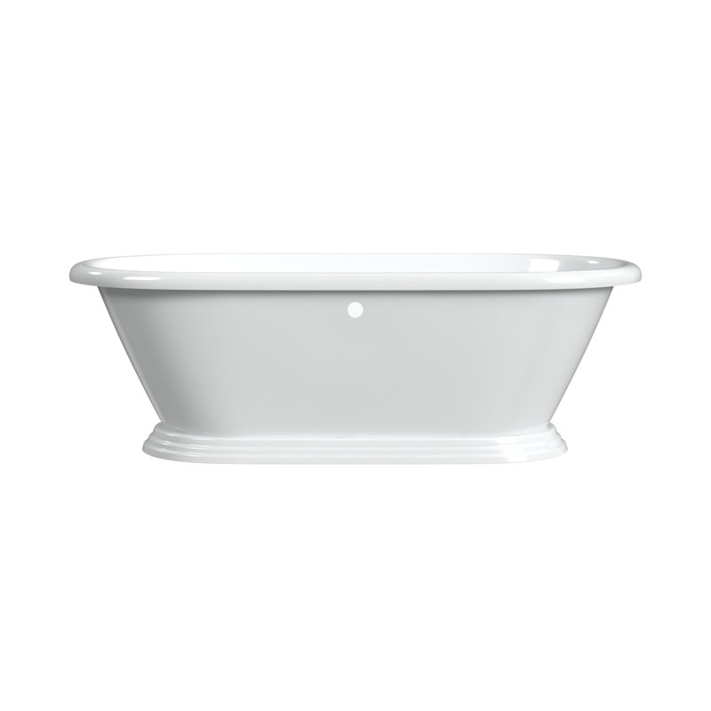 Sandringham 70.13'' L Freestanding Soaking Bathtub, White Interior with White Exterior