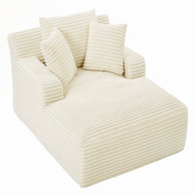 Chaise longue surdimensionnée pour l'intérieur, canapé rembourré en velours côtelé moderne, aucun assemblage requis, canapé-lit confortable pour le salon et le bureau