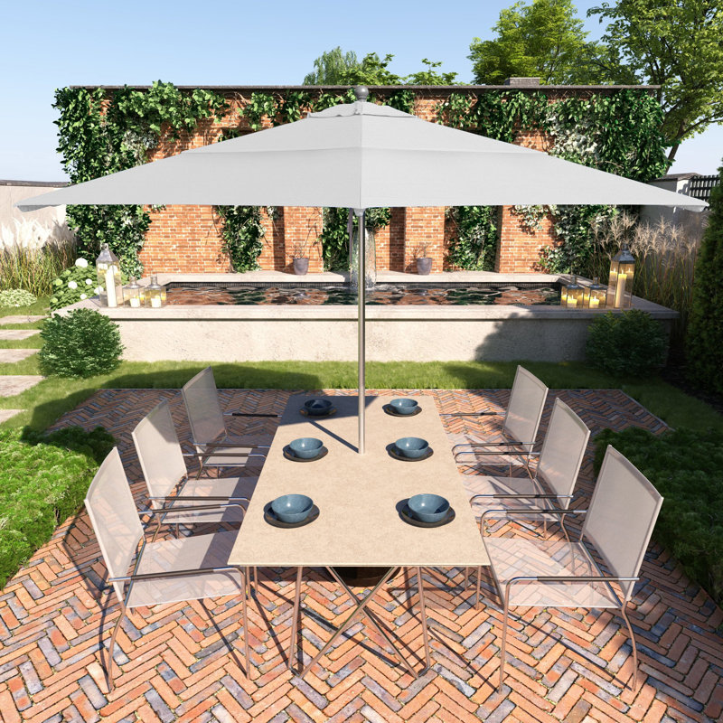 Parasol de marché 11 pi Laxmeena, Toile Sunbrella® naturel