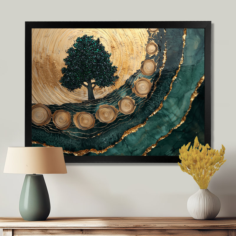 «Pine Forest Landscape On Emerald Horizon III», art mural sur toile forêt, Reproduction encadrée d'une seule photo sans pass