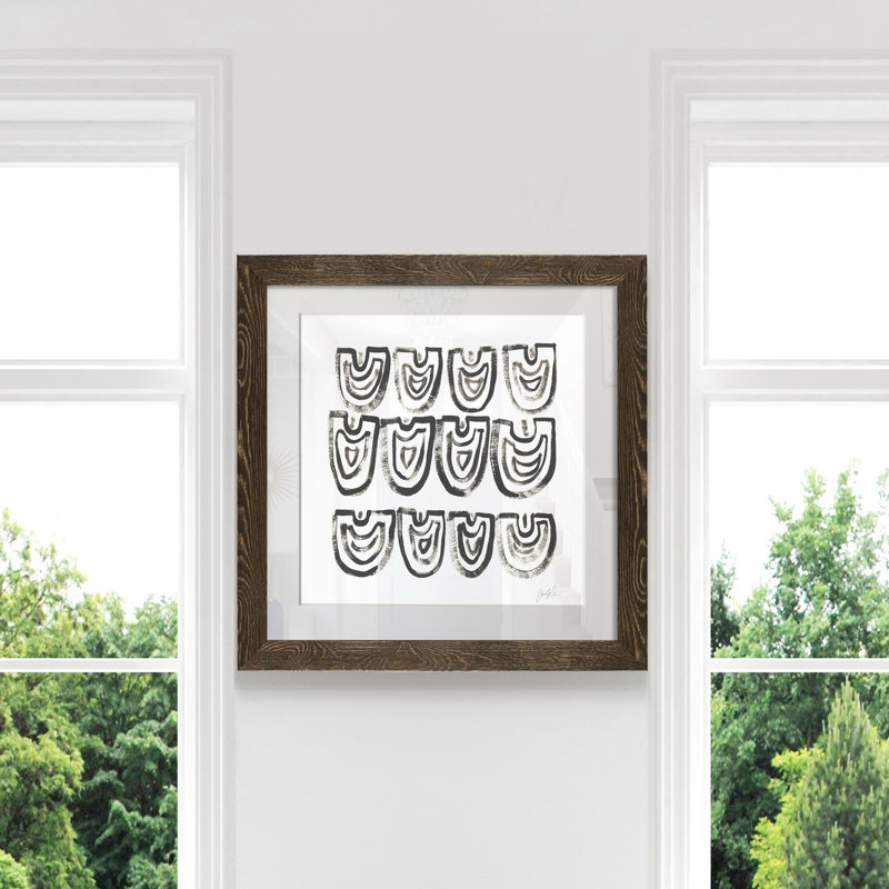 Mixed signaux VIII-reproduction d’art sur papier encadrée, H 21 po x l 21 po x P 1 po, Cadre noyer