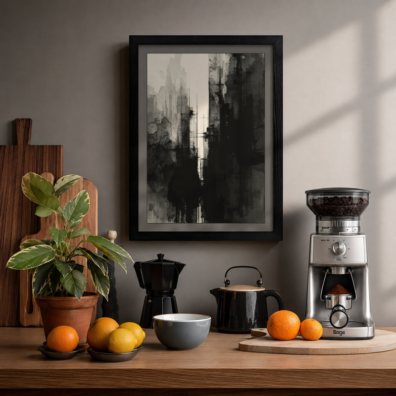 Urban Alleyway Industrial - Framed Print, A2 - 59.4 x 42.0 cm, Black