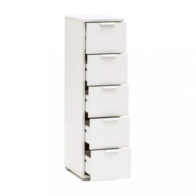 Lainhart 27cm W 5 - Drawer Chest of Drawers, White