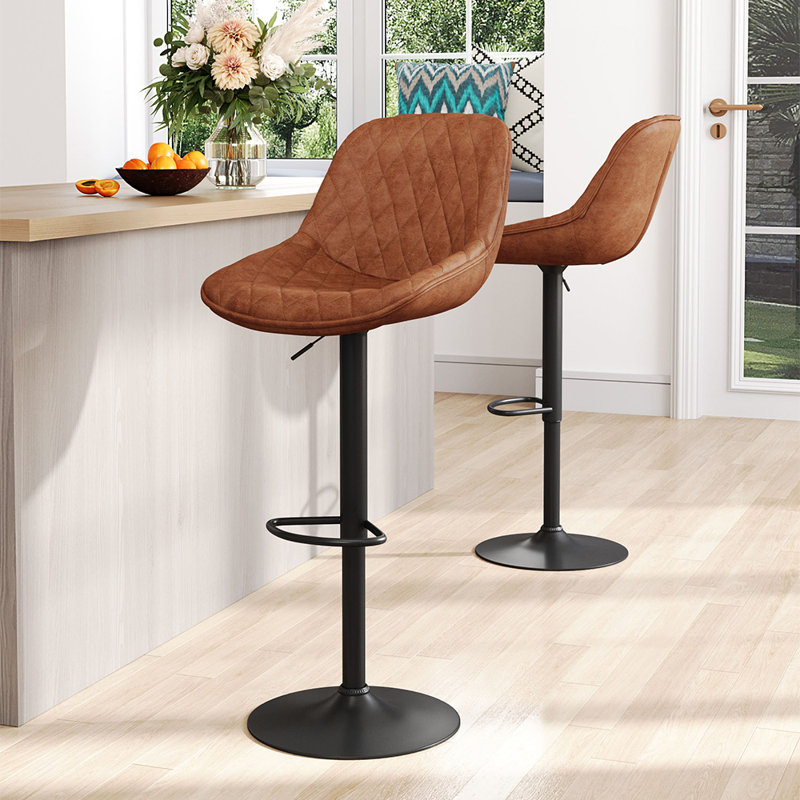 Rapheale Swivel Upholstered Dining Chair Adjustable Height Bar Stool