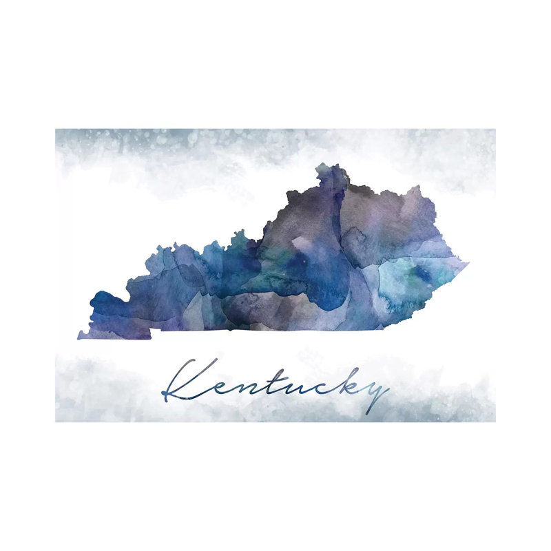 Kentucky State Bluish - Print on Canvas, Wrapped Canvas, 30.48 cm H x 45.72 cm W