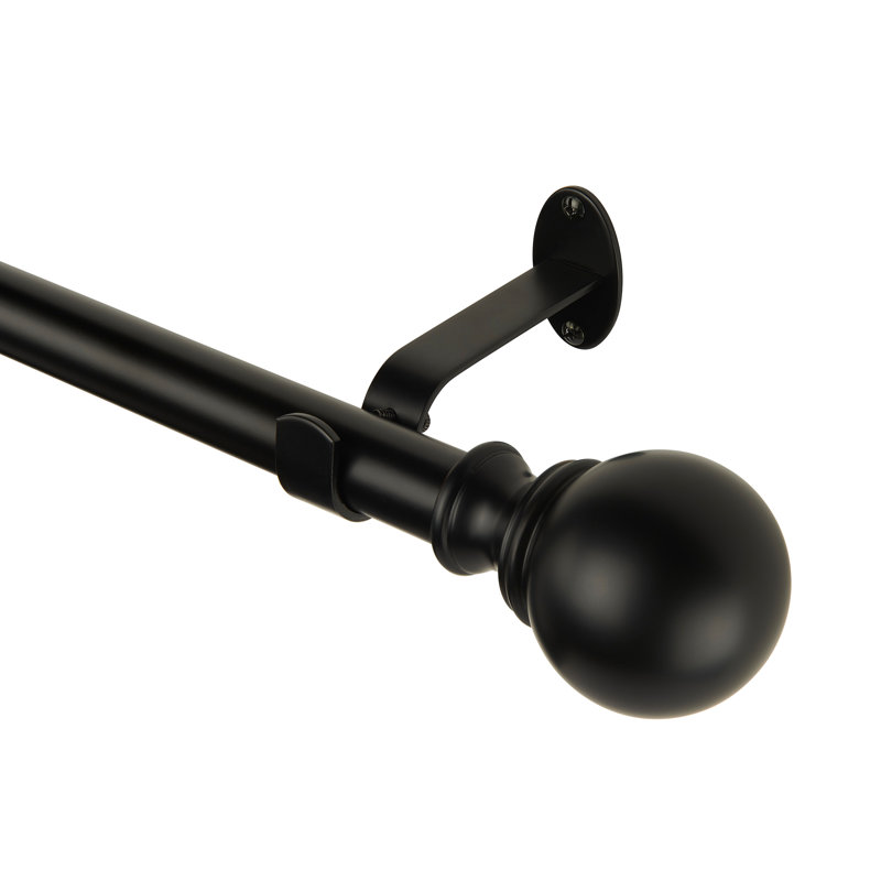 Tringle à rideaux simple réglable Darion, 28 po à 48 po, Noir antique