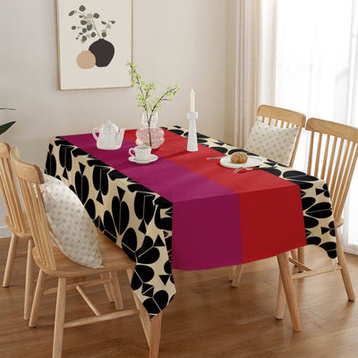 Premium Tablecloth (55 x 87 inches), 50% Cotton / 50% Polyester, Machine Washable & Ironable | Durable, Tumble Dryer Safe, Elegant Design for Dining Room & Special Occasions, Versatile & Easy Care