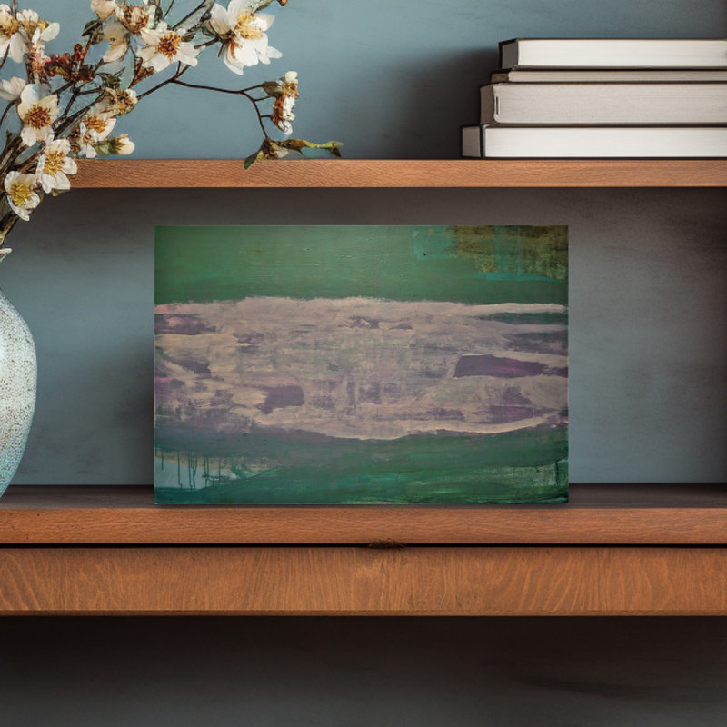 Green And Pink Natur Contemporary Landscape Nature Wall Art, 18" H x 12" W