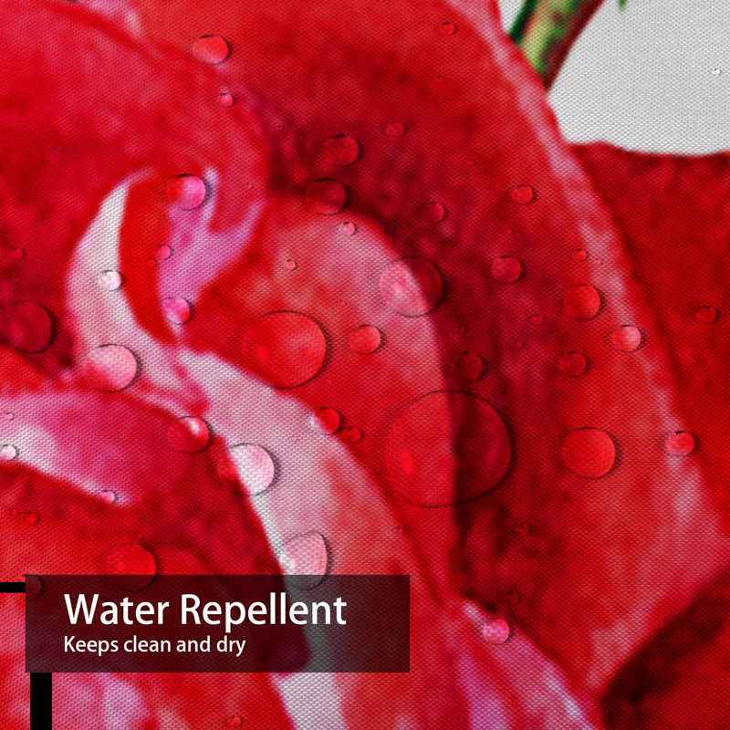 Bouquet de roses rouges, branches, aquarelle, fleur blanche avec 12 crochets, L 72 po x l 78 po