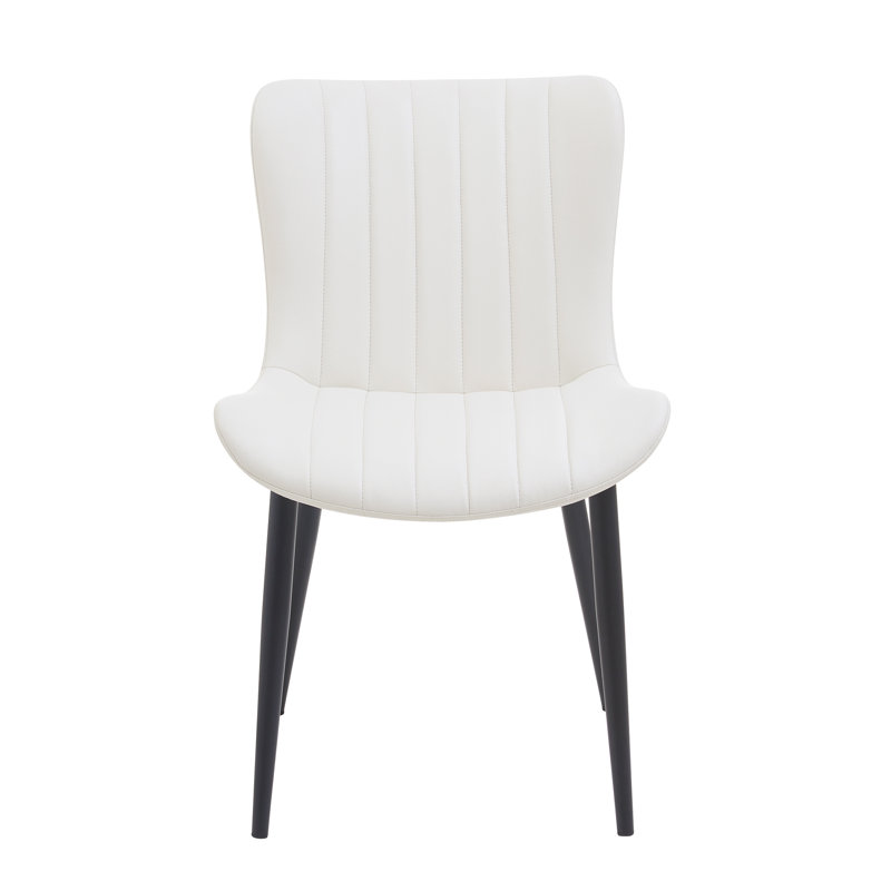 Ensemble de 2 chaises de salle à manger, Blanc, crème