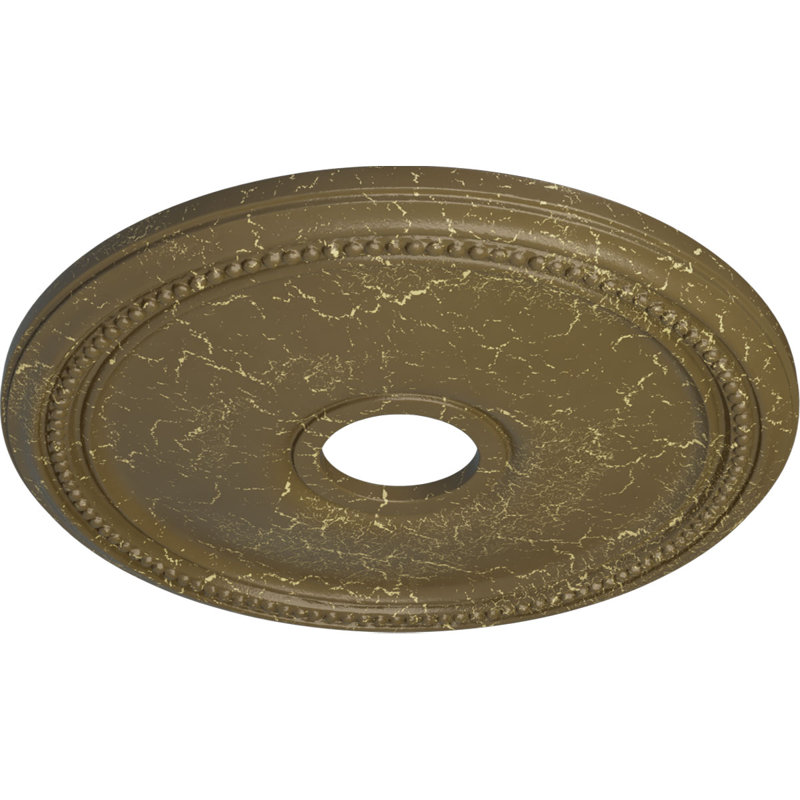 Médaillon de plafond H 18 po x l 18 po x P 1,125 po Diane, Boue Mississippi craquelée