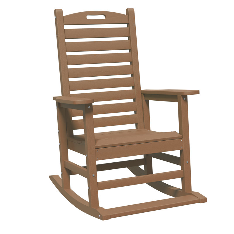 Chaise berçante surdimensionnée en PEHD d'extérieur, Brun