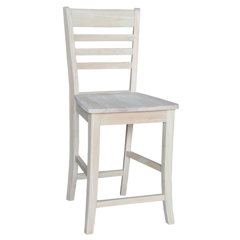 Guzik Solid Wood Counter Stool, Unfinished