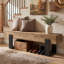 63 banc d'entrée Live Edge, banc en bois massif pour couloir
