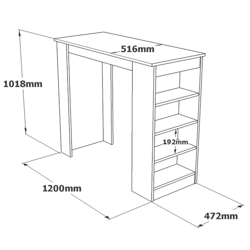 Modern Bar Table, Atlantic Pine & White, 47.2 x 40.0 x 20.3 inches | 100% Melamine Coated Particle Board, Thickness: 0.7 inches | Stylish & Functional Design, Perfect for Home Bars & Entertaining Spaces, Durable & Elegant