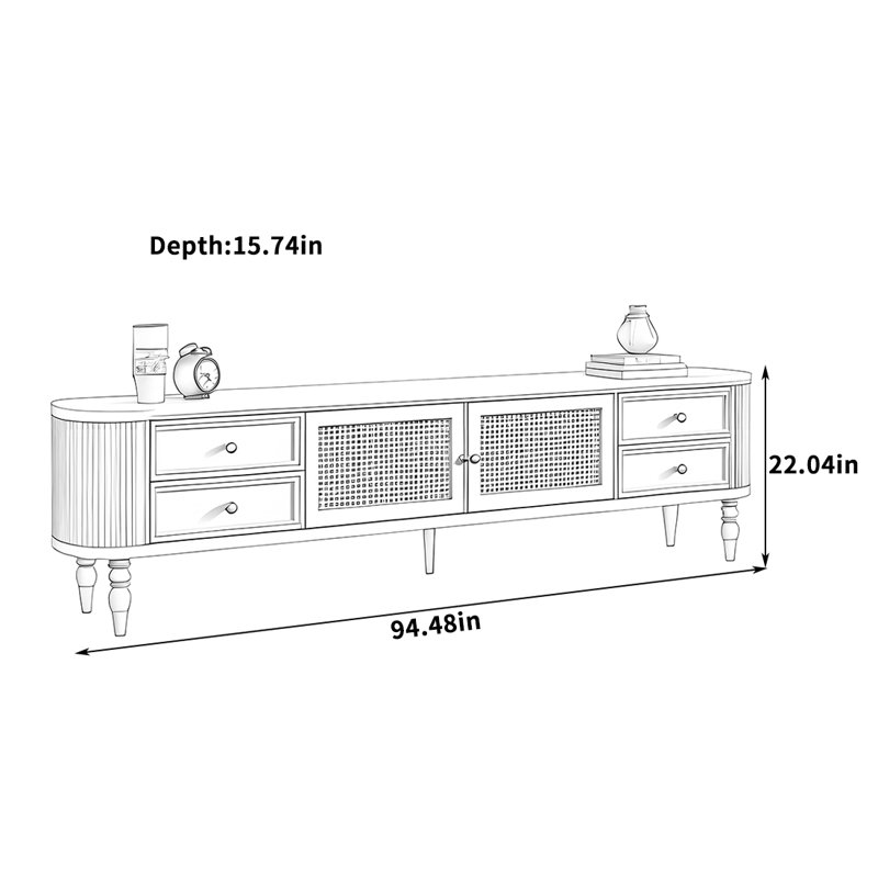 Vittoriana, H 22,04 po x L 94,48 po x l 15,74 po