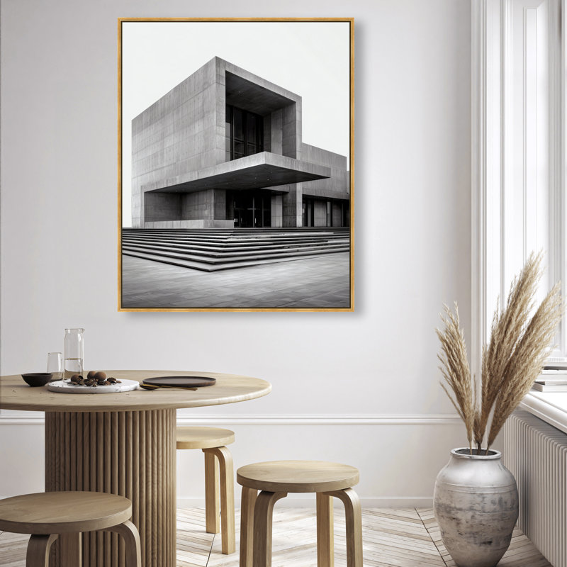 Structural Solitude Architecture Canvas Print by Oliver Gal, Black Frame, 16 x 20, 37"H x 46"W, Gold Floater Frame