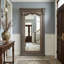 Miroir de plancher en bois naturel vieilli avec double poteau