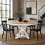 Table de salle à manger extensible rétro avec une rallonge de 12 po pour la salle à manger et le salon (bois de chêne naturel et blanc cassé)-518096797