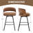 Swivel Faux Leather Counter Stool with Bentwood Backrest-983254337