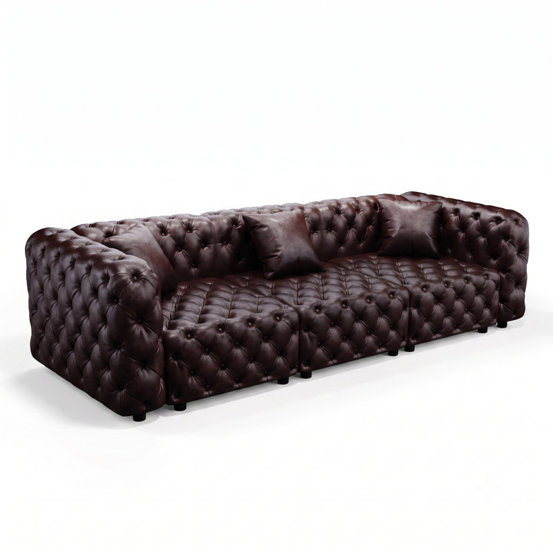 Canapé modulaire moderne, capitonné à la main avec des coussins, personnalisable pour le salon