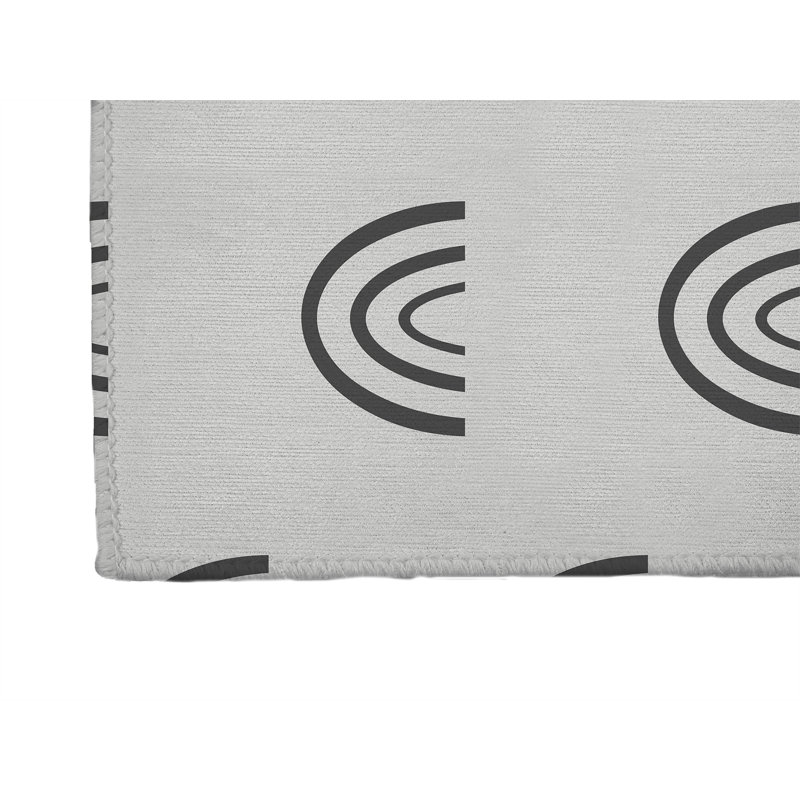 Tapis de jeu pour enfants Plain Bows, Rectangle 5 pi x 7 pi, Gris anthracite