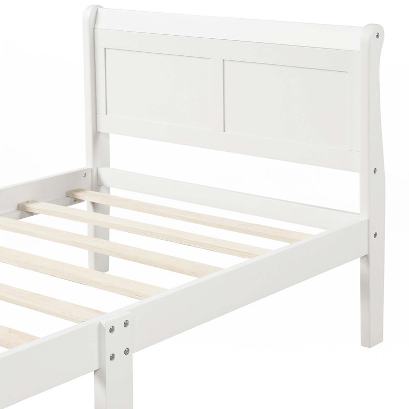 Base de lit plateforme Wood, Simple, Blanc