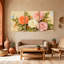 Bouquet avec ensemble de 3 impressions murales sur toile-1459740358
