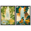 Ensemble de 2 reproductions d'art japonais en cascade de paysage japonais - ensemble de 2 pièces encadrées de style Ukiyo-e traditionnel pour un décor de salon d'inspiration asiatique-119067341-119067339