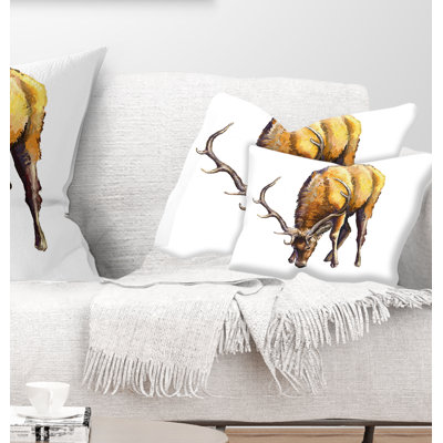 Coussin mâle à imprimé animal cerf