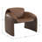 Gainsborough Round Arm Accent Chair And Ottoman - Brown Vegan Leather