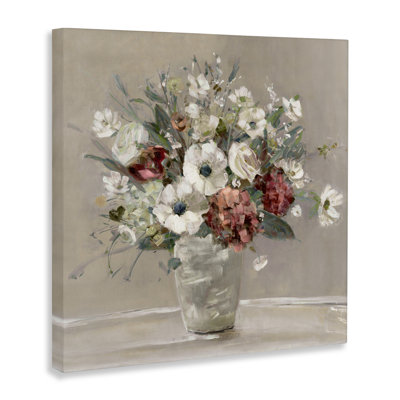 Simply Happy Bouquet on Beige Canvas, design by Sally Swatland