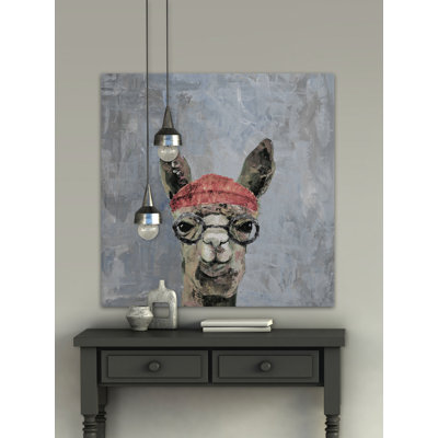 Hipster Llama II - Wrapped Canvas Print