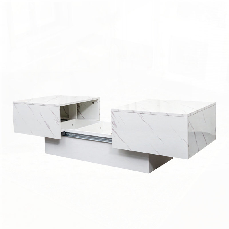 Coffee Table with Sliding Tabletop Centre Table with Hidden Storage Compartment Extendable Table