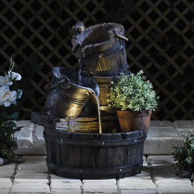 Dunsborough Outdoor Weather Resistant Cascade Fountain with Lights