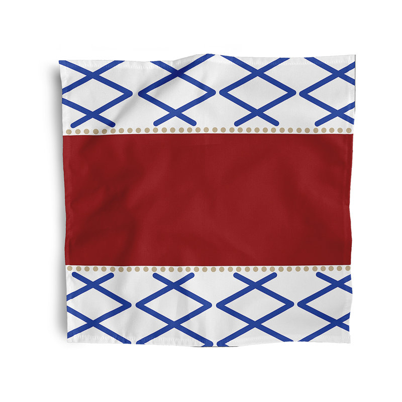 Laedemi Polyester Geometric Square Napkin, Blue