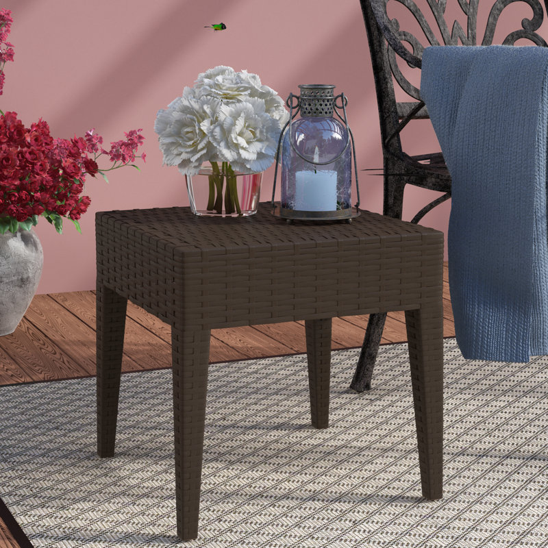 Table d'appoint en plastique Martz, Brun