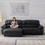 Canapé modulaire noir en similicuir-1059594490