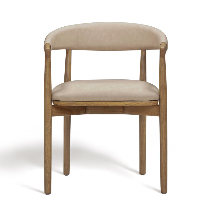 Chaise en cuir taupe Longwell