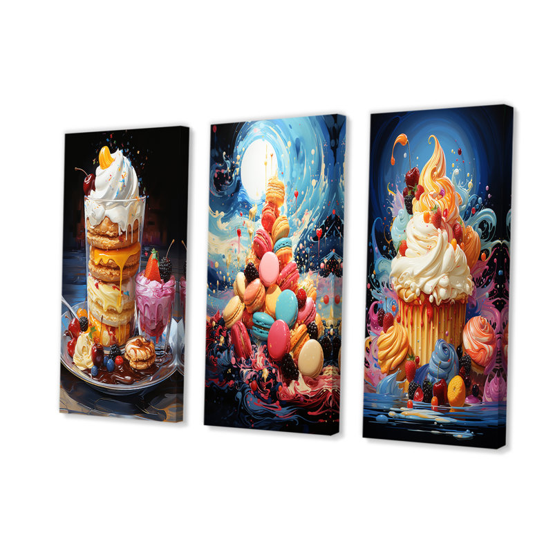 Popart Joyful Dessert Dream, H 28 po x l 36 po, Toile tendue