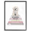 « mode designer pet dog bookstack blanc rose », impression-45198042-45198039